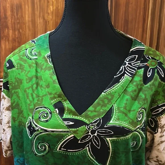 Only Necessities Green and Brown Floral Dress - Picture 3 of 5